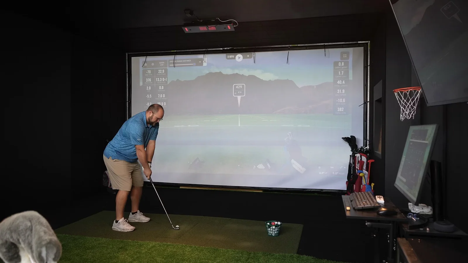 Golfer using a real ParSims simulator listing in Kaysville, Utah
